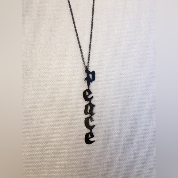 Peace Necklace Handcrafted Brass 16-18 inches long - Picture 5 of 9